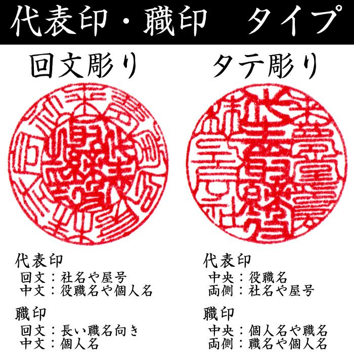 代表印(会社実印)・会社銀行印・丸の職印(士業印・資格印) | 来夢堂
