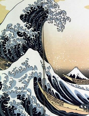【和風のれん】浮世絵のれん★白波【幅85cm×長さ90cm】この一枚で和風空間に！葛飾北斎[和風暖簾/和柄暖簾/外国人土産/のれん]【あす楽対応_関東】【あす楽対応_近畿】【あす楽対応_東海】【あす楽対応_四国】【ネコポス送料無料】