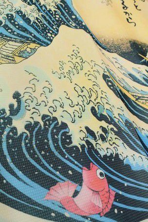 【和風のれん】浮世絵・白波と童話・浦島太郎を組み合わせたのれん【幅85cm×長さ150cm】[和風暖簾/和柄暖簾/外国人土産/ロングのれん]【あす楽対応_関東】【あす楽対応_近畿】【あす楽対応_東海】【あす楽対応_四国】