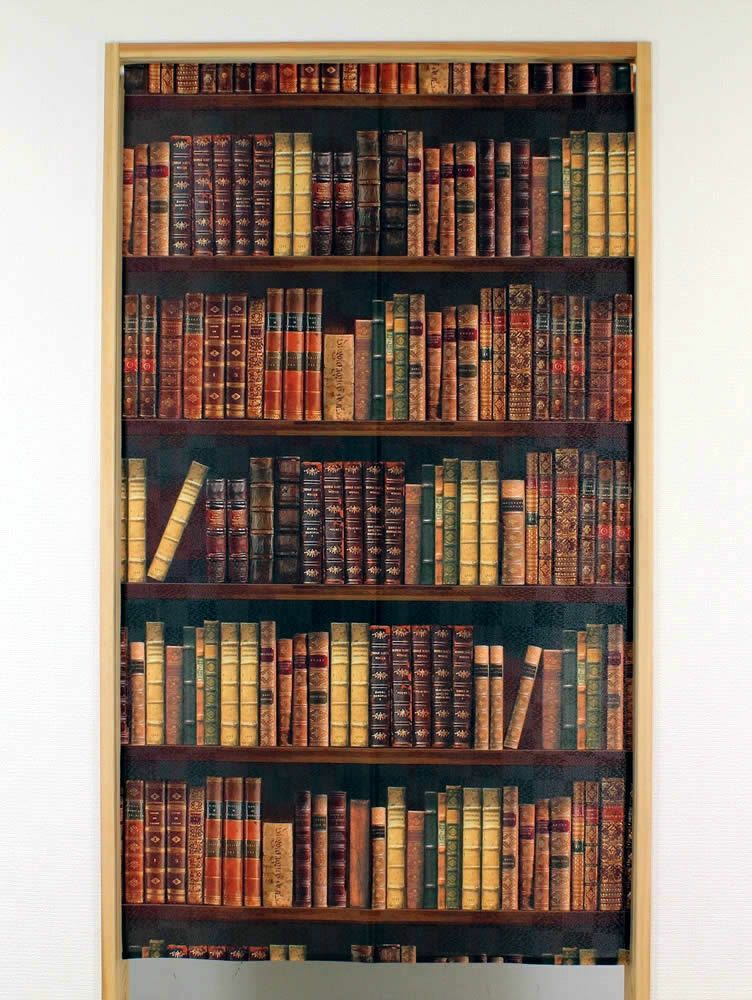 【タペストリー＆のれん】BOOKSHELF本棚【幅85cm×長さ150cm】14447暖簾[間仕切り/テレワーク/リモートワーク背景/オンライン宅飲み背景/ロングのれん]【あす楽対応】999860【ネコポス送料無料】