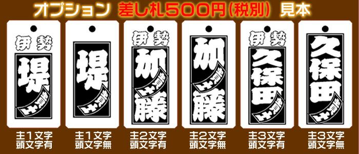 お祭り木札／欅・桧材など5種類【表面/お名前と地域名など＋裏面/家紋や社章・60×30×5mm】両面加工タイプの名入れ千社札・祭り札・喧嘩 ／首紐も23種類から選択可能♪[名入れ木札/縁起札/彫刻名札/よさこい祭り札/木札 ネックレス]【ネコポス送料無料】 | 来夢堂